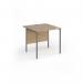 Contract 25 straight desk with graphite H-Frame leg 800mm x 800mm - kendal oak top CH8S-G-KO