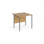 Contract 25 straight desk with graphite H-Frame leg 800mm x 800mm - oak top