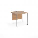 Contract 25 straight desk with silver H-Frame leg 800mm x 800mm - beech top CH8S-S-B