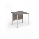 Contract 25 straight desk with silver H-Frame leg 800mm x 800mm - grey oak top CH8S-S-GO