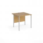 Contract 25 straight desk with silver H-Frame leg 800mm x 800mm - oak top CH8S-S-O