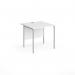 Contract 25 straight desk with silver H-Frame leg 800mm x 800mm - white top CH8S-S-WH