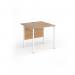 Contract 25 straight desk with white H-Frame leg 800mm x 800mm - beech top CH8S-WH-B