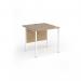 Contract 25 straight desk with white H-Frame leg 800mm x 800mm - kendal oak top CH8S-WH-KO