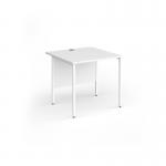 Contract 25 straight desk with white H-Frame leg 800mm x 800mm - white top CH8S-WH-WH