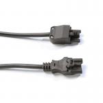 The image shows a black USB printer cable with male and female 3 pole connectors, one at each end. The cable is 3 meters long and can be used for A to B and extension connections.
