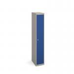 Bisley lockers with 1 door 457mm deep - grey with blue doors CLK181B