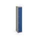 Bisley lockers with 4 doors 457mm deep - grey with blue doors CLK184B