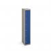 Bisley lockers with 6 doors 457mm deep - grey with blue doors CLK186B