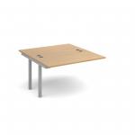 Connex add on units back to back 1200mm x 1600mm - silver frame, oak top CO1216-AB-S-O