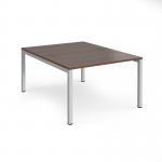 Connex starter units back to back 1200mm x 1600mm - silver frame, walnut top CO1216-SB-S-W