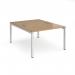 Connex starter units back to back 1200mm x 1600mm - white frame, oak top CO1216-SB-WH-O