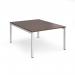 Connex starter units back to back 1200mm x 1600mm - white frame, walnut top CO1216-SB-WH-W
