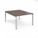Connex back to back desks 1200mm x 1600mm - silver frame, walnut top CO1216-S-W