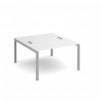 Connex back to back desks 1200mm x 1600mm - silver frame, white top CO1216-S-WH