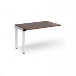 Connex add on unit single 1200mm x 800mm - white frame, walnut top CO128-AB-WH-W