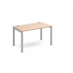 Connex single desk 1200mm x 800mm - silver frame and beech top