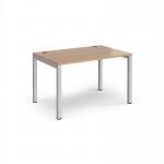 Connex starter unit single 1200mm x 800mm - silver frame, beech top CO128-SB-S-B