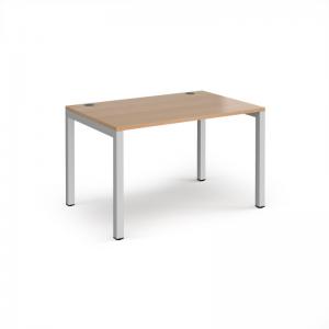 Connex starter unit single 1200mm x 800mm - silver frame, beech top