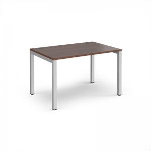 Connex starter unit single 1200mm x 800mm - silver frame, walnut top