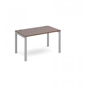 Connex starter unit single 1200mm x 800mm - silver frame, walnut top CO128-SB-S-W