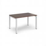 Connex starter unit single 1200mm x 800mm - white frame, walnut top CO128-SB-WH-W