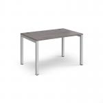 Connex single desk 1200mm x 800mm - silver frame, grey oak top CO128-S-GO