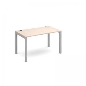 Connex single desk 1200mm x 800mm - silver frame and maple top
