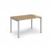 Connex single desk 1200mm x 800mm - silver frame, oak top CO128-S-O