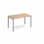 Connex single desk 1200mm x 800mm - silver frame and oak top
