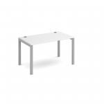 Connex single desk 1200mm x 800mm - silver frame and white top