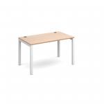 Connex single desk 1200mm x 800mm - white frame, beech top CO128-WH-B
