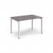 Connex single desk 1200mm x 800mm - white frame, grey oak top CO128-WH-GO