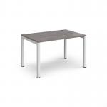 Connex single desk 1200mm x 800mm - white frame, grey oak top CO128-WH-GO