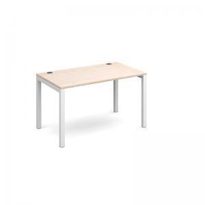 Connex single desk 1200mm x 800mm - white frame and maple top
