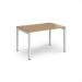 Connex single desk 1200mm x 800mm - white frame, oak top CO128-WH-O
