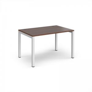 Connex single desk 1200mm x 800mm - white frame, walnut top CO128-WH-W