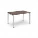 Connex single desk 1200mm x 800mm - white frame, walnut top CO128-WH-W