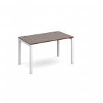 Connex single desk 1200mm x 800mm - white frame and walnut top