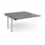 Connex add on units back to back 1400mm x 1600mm - silver frame, grey oak top CO1416-AB-S-GO