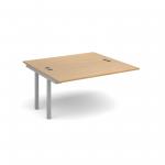 Connex add on units back to back 1400mm x 1600mm - silver frame, oak top CO1416-AB-S-O