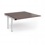 Connex add on units back to back 1400mm x 1600mm - white frame, walnut top CO1416-AB-WH-W