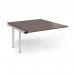 Connex add on units back to back 1400mm x 1600mm - white frame, walnut top CO1416-AB-WH-W