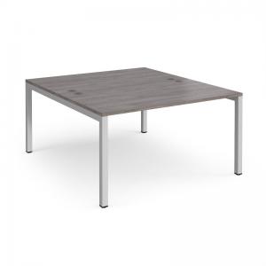 Connex starter units back to back 1400mm x 1600mm - silver frame, grey