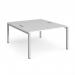 Connex starter units back to back 1400mm x 1600mm - silver frame, white top CO1416-SB-S-WH