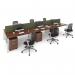 Connex back to back desks 1400mm x 1600mm - white frame, grey oak top CO1416-WH-GO