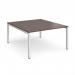 Connex back to back desks 1400mm x 1600mm - white frame, walnut top CO1416-WH-W