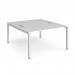 Connex back to back desks 1400mm x 1600mm - white frame, white top CO1416-WH-WH