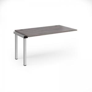 Connex add on unit single 1400mm x 800mm - silver frame, grey oak top