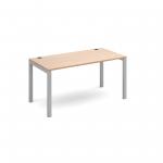 Connex single desk 1400mm x 800mm - silver frame and beech top